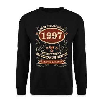 1997 Le meilleur design vintage - Sweat-shirt Unisexe - noir - Devant - Alina (178cm) & Michal (187cm)