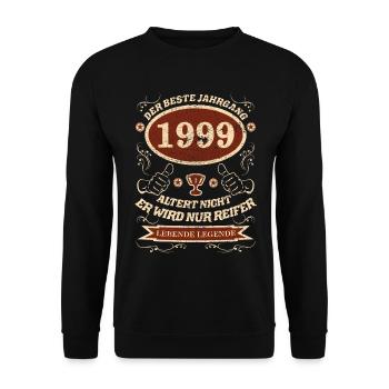 1999 Le meilleur design vintage - Sweat-shirt Unisexe - noir - Devant - Alina (178cm) & Michal (187cm)