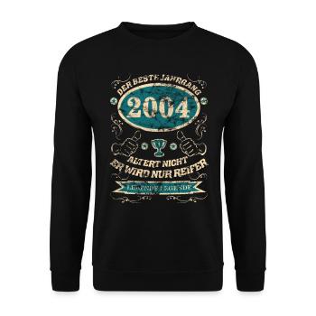 2004 der bester Jahrgang Design - Unisex Pullover - Schwarz - Vorne - Alina (178cm) & Michal (187cm)