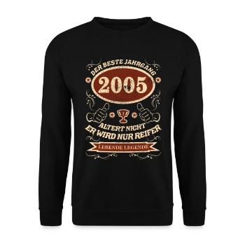 2005 der bester Jahrgang Design - Unisex Pullover - Schwarz - Vorne - Alina (178cm) & Michal (187cm)