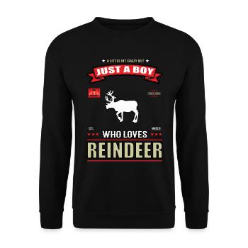 Juste un garçon qui aime la tenue de renne - Sweat-shirt Unisexe - noir - Devant - Alina (178cm) & Michal (187cm)