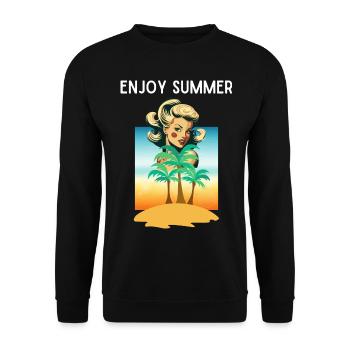 ENJOY SUMMER - Sweat-shirt Unisexe - noir - Devant - Alina (178cm) & Michal (187cm)