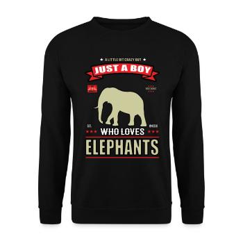 Just a Boy who loves Elephant Outfit - Unisex Sweatshirt - black - Front - Alina (178cm) & Michal (187cm)