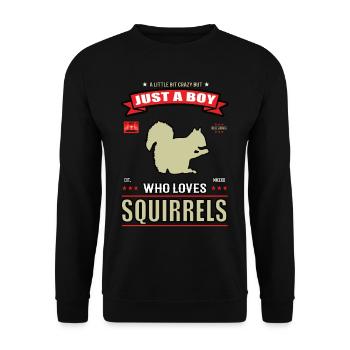 Just a Boy who loves Squirrel Outfit - Unisex Sweatshirt - black - Front - Alina (178cm) & Michal (187cm)