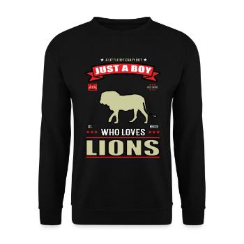 Juste un garçon qui aime la tenue de lion - Sweat-shirt Unisexe - noir - Devant - Alina (178cm) & Michal (187cm)