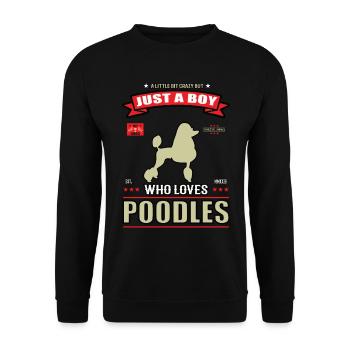 Just a Boy who loves Pudel Outfit - Unisex Pullover - Schwarz - Vorne - Alina (178cm) & Michal (187cm)