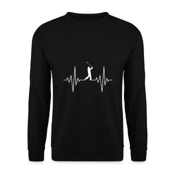 mein Herz schläft für Golf Design - Unisex Pullover - Schwarz - Vorne - Alina (178cm) & Michal (187cm)