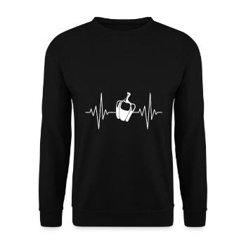 mein Herz schläft für Paprika Design - Unisex Pullover - Schwarz - Vorne - Alina (178cm) & Michal (187cm)