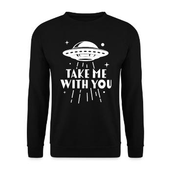 Nimm mich mit - Unisex Pullover - Schwarz - Vorne - Alina (178cm) & Michal (187cm)