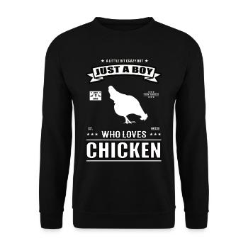 Just a Boy Who Loves Chickens Outfit - Unisex Sweatshirt - black - Front - Alina (178cm) & Michal (187cm)