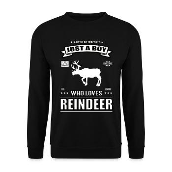 Juste un garçon qui aime la tenue de renne - Sweat-shirt Unisexe - noir - Devant - Alina (178cm) & Michal (187cm)