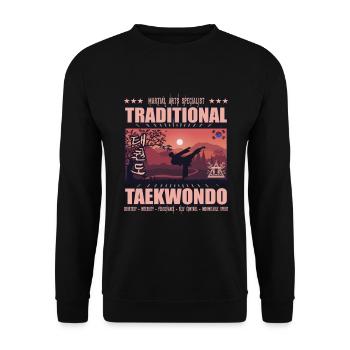 Taekwondo Corée 3 - Sweat-shirt Unisexe - noir - Devant - Alina (178cm) & Michal (187cm)