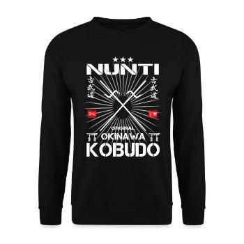 Nunti Kobudo Okinawa Design - Unisex Pullover - Schwarz - Vorne - Alina (178cm) & Michal (187cm)