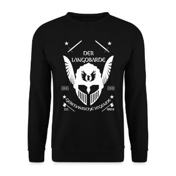 Der Langobarde - Prachtvolles Germanisches Desig - Unisex Pullover - Schwarz - Vorne - Alina (178cm) & Michal (187cm)