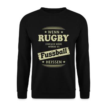 Wenn Rugby einfach wäre - Unisex Pullover - Schwarz - Vorne - Alina (178cm) & Michal (187cm)