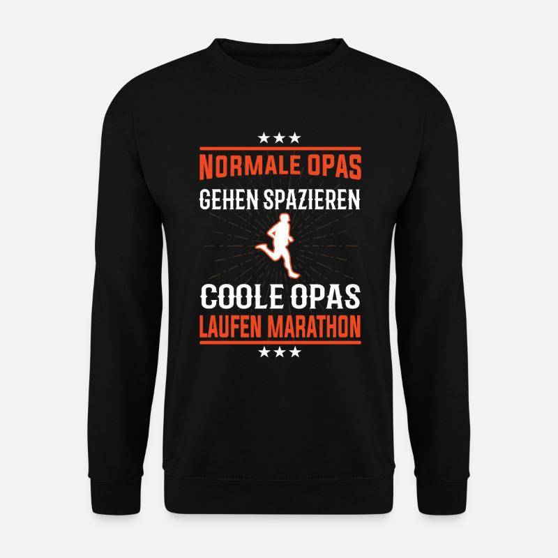 Coole Opas laufen Marathon - Unisex Pullover - Schwarz