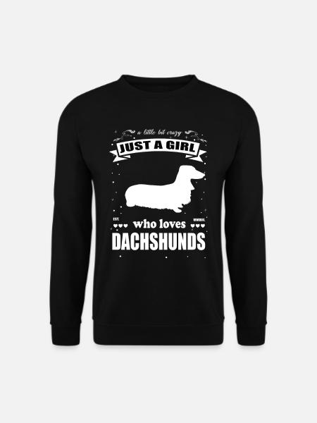 Juste une fille qui aime les teckels, - Dachshund Design - Sweat-shirt Unisexe - noir