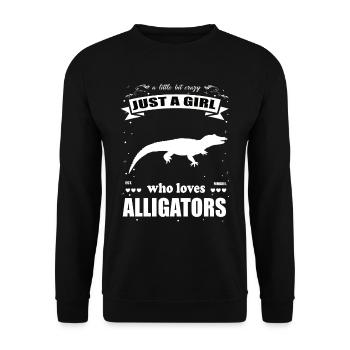 Just a Girl who loves Alligatoren Outfit - Unisex Pullover - Schwarz - Vorne - Alina (178cm) & Michal (187cm)