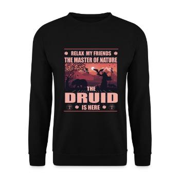 Druids - Masters of Nature - Role Playing Design - Unisex Sweatshirt - black - Front - Alina (178cm) & Michal (187cm)