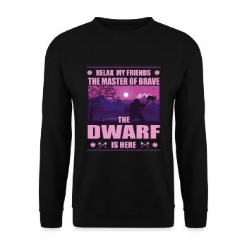 Dwarven RPG Design: The Master of Courage - Unisex Sweatshirt - black - Front - Alina (178cm) & Michal (187cm)