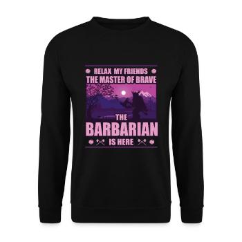 Barbarian - Master of Courage: Wild Strength - Unisex Sweatshirt - black - Front - Alina (178cm) & Michal (187cm)