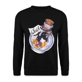 Potion Elster Vogel Münzen Geld Schatz Reichtum - Unisex Pullover - Schwarz - Vorne - Alina (178cm) & Michal (187cm)
