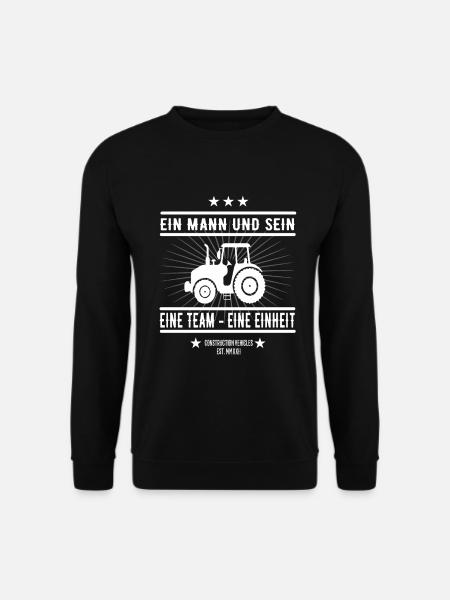 Ein Mann und sein Traktor Design. - Unisex Pullover - Schwarz