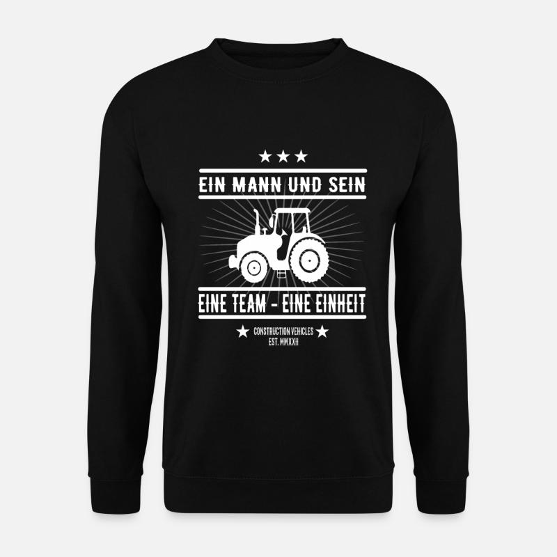 Ein Mann und sein Traktor Design. - Unisex Pullover - Schwarz
