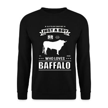 Juste un garçon qui aime la tenue de buffle - Sweat-shirt Unisexe - noir - Devant - Alina (178cm) & Michal (187cm)