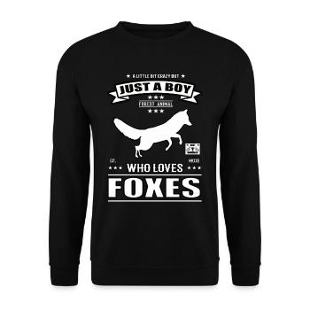 Juste un garçon qui aime la tenue des renards - Sweat-shirt Unisexe - noir - Devant - Alina (178cm) & Michal (187cm)