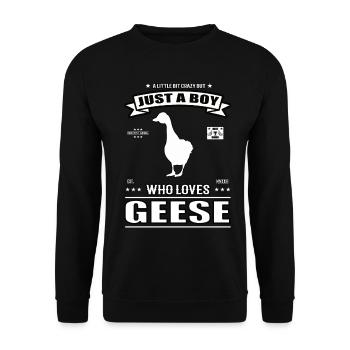 Just a Boy Who Loves Goose Outfit - Unisex Sweatshirt - black - Front - Alina (178cm) & Michal (187cm)