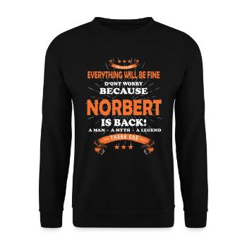 Everything will be fine Charlie Is back - Unisex Sweatshirt - black - Front - Alina (178cm) & Michal (187cm)