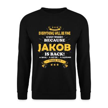 Tout ira bien Jakob est de retour - Sweat-shirt Unisexe - noir - Devant - Alina (178cm) & Michal (187cm)
