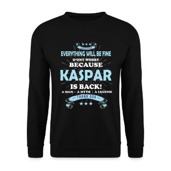 Everything will be fine Kaspar Is back - Unisex Sweatshirt - black - Front - Alina (178cm) & Michal (187cm)