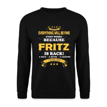 Tout ira bien Fritz Is back - Sweat-shirt Unisexe - noir - Devant - Alina (178cm) & Michal (187cm)