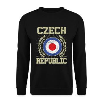 Czech Republic, cooles Tschechisches Design - Unisex Pullover - Schwarz - Vorne - Alina (178cm) & Michal (187cm)