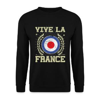 Cooles Frankreich Design - Unisex Pullover - Schwarz - Vorne - Alina (178cm) & Michal (187cm)