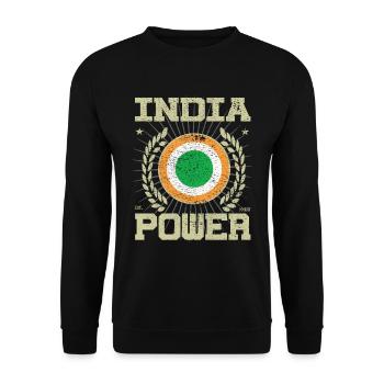 Design de l’Inde cool - Sweat-shirt Unisexe - noir - Devant - Alina (178cm) & Michal (187cm)