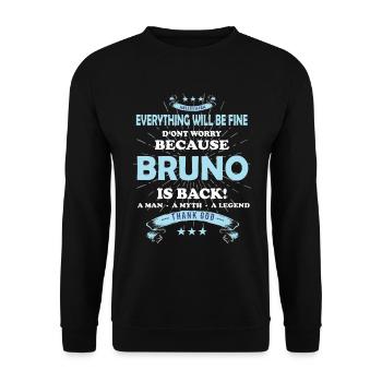 Everything will be fine Bruno Is back - Unisex Pullover - Schwarz - Vorne - Alina (178cm) & Michal (187cm)