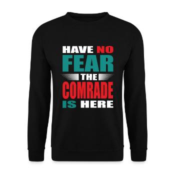 Have no Fear the Comrade is here Outfit - Unisex Sweatshirt - black - Front - Alina (178cm) & Michal (187cm)