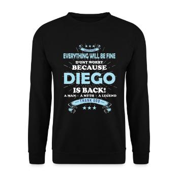 Everything will be fine Diego Is back - Unisex Pullover - Schwarz - Vorne - Alina (178cm) & Michal (187cm)