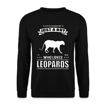 Juste un garçon qui aime la tenue léopard - Sweat-shirt Unisexe - noir - Devant - Alina (178cm) & Michal (187cm)