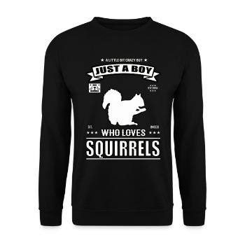Just a Boy Who Loves Squirrel Outfit - Unisex Sweatshirt - black - Front - Alina (178cm) & Michal (187cm)