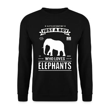 Just a Boy Who Loves Elephant Outfit - Unisex Sweatshirt - black - Front - Alina (178cm) & Michal (187cm)