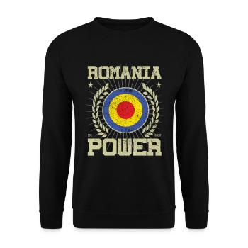 Design cool de la Roumanie - Sweat-shirt Unisexe - noir - Devant - Alina (178cm) & Michal (187cm)