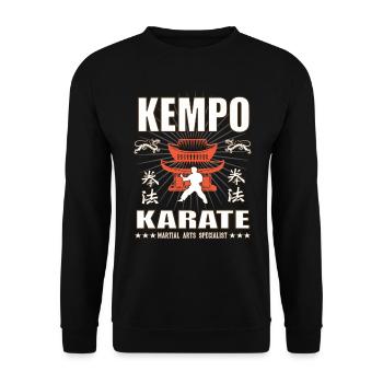 cool Kempo martial arts design with kanji - Unisex Sweatshirt - black - Front - Alina (178cm) & Michal (187cm)