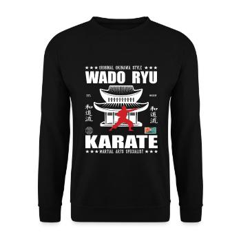 Conception d’arts martiaux Wado-Ryu cool avec kanji - Sweat-shirt Unisexe - noir - Devant - Alina (178cm) & Michal (187cm)