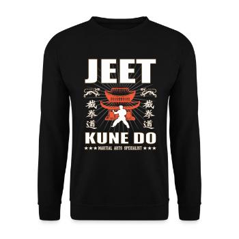 cooles Jeet-Kune-do Kampfsport Design mit Kanji - Unisex Pullover - Schwarz - Vorne - Alina (178cm) & Michal (187cm)