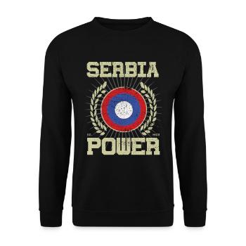 Design Cool Serbie - Sweat-shirt Unisexe - noir - Devant - Alina (178cm) & Michal (187cm)