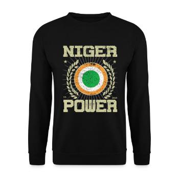 Cool Niger Design - Unisex Sweatshirt - black - Front - Alina (178cm) & Michal (187cm)
